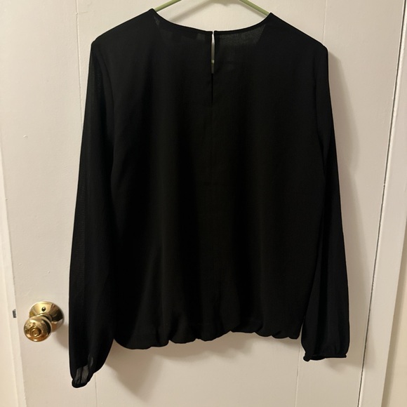 Tommy Hilfiger Black Relaxed Long Sleeve Blouse - Picture 2 of 4